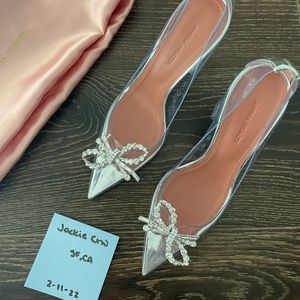 New Amina Muaddi Rosie PVC Glass Pumps 36